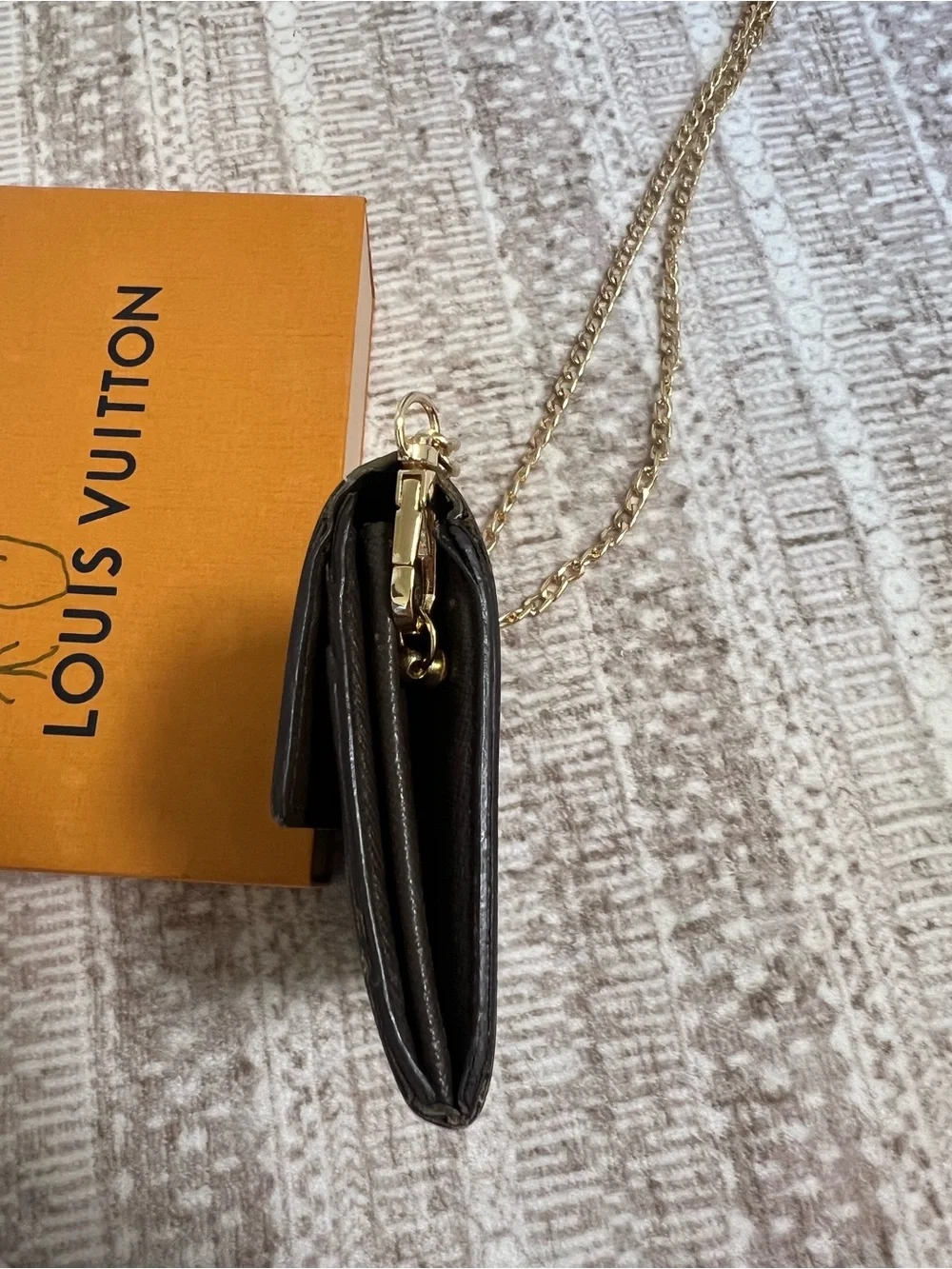 Louis Vuitton Brown Damier Chain Wallet Crossbody